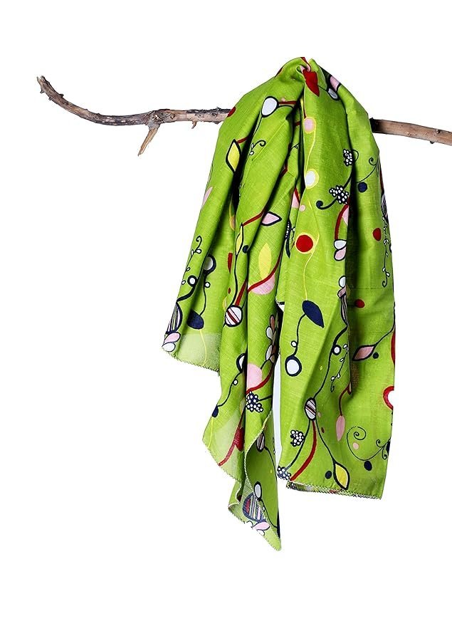 8146AFyrHQL._SY879_ (1) Scarves for Womenfor ladies, Girls Cotton printed Scarf, 100x100 Cm Square Size,100% Cotton trendy Scarf for Girls - Image 1